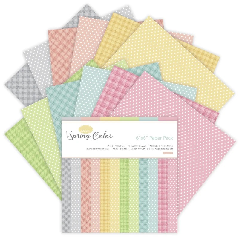 Art Craft Background - 12 Sheets Spring Colors Craft Paper