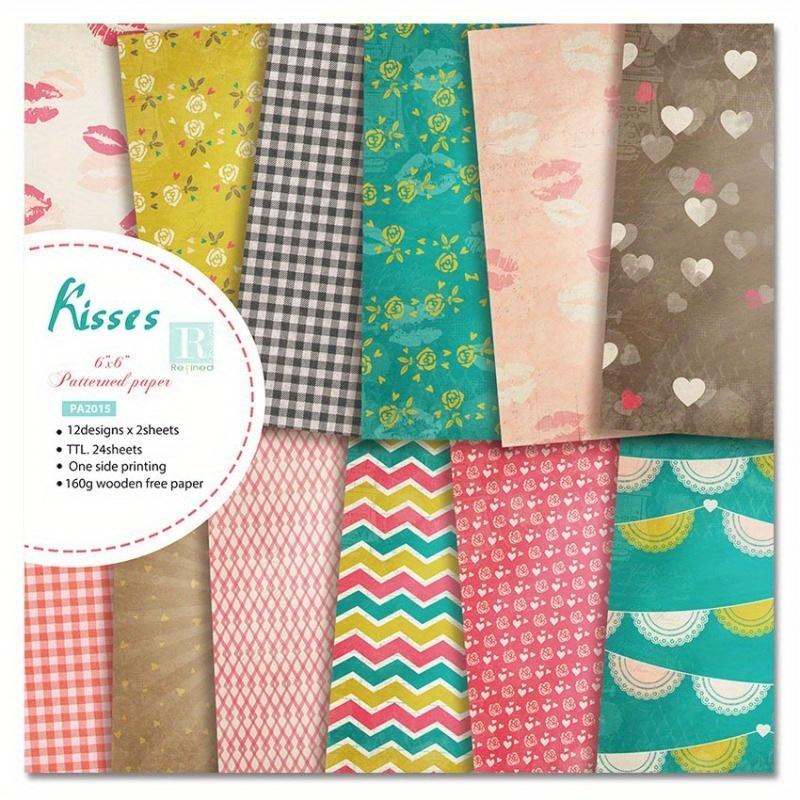 Art Craft Background - 24 Sheets/Set Red Lips Kisses Craft