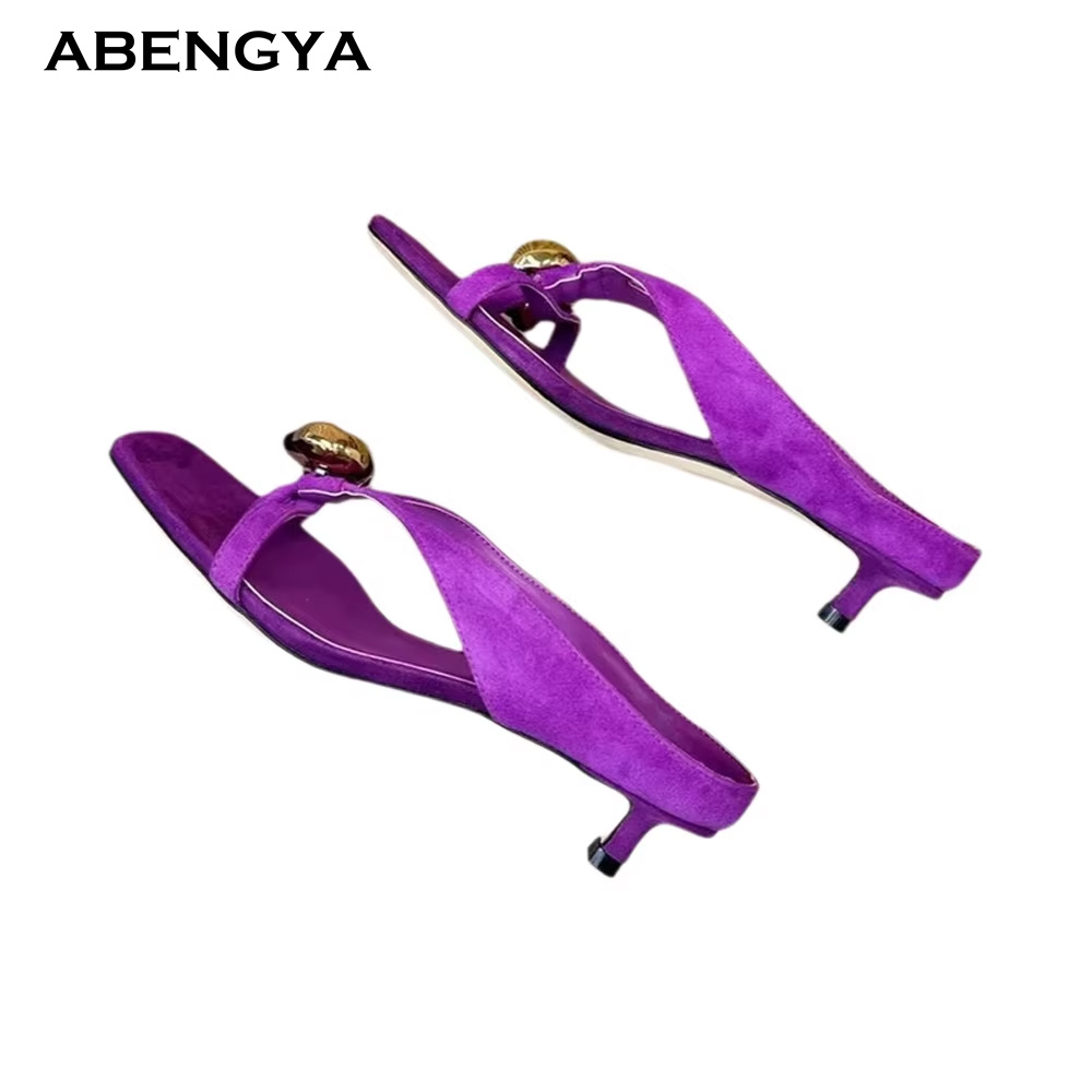 Art Craft Party - 2026 Summer New Suede Slippers Women