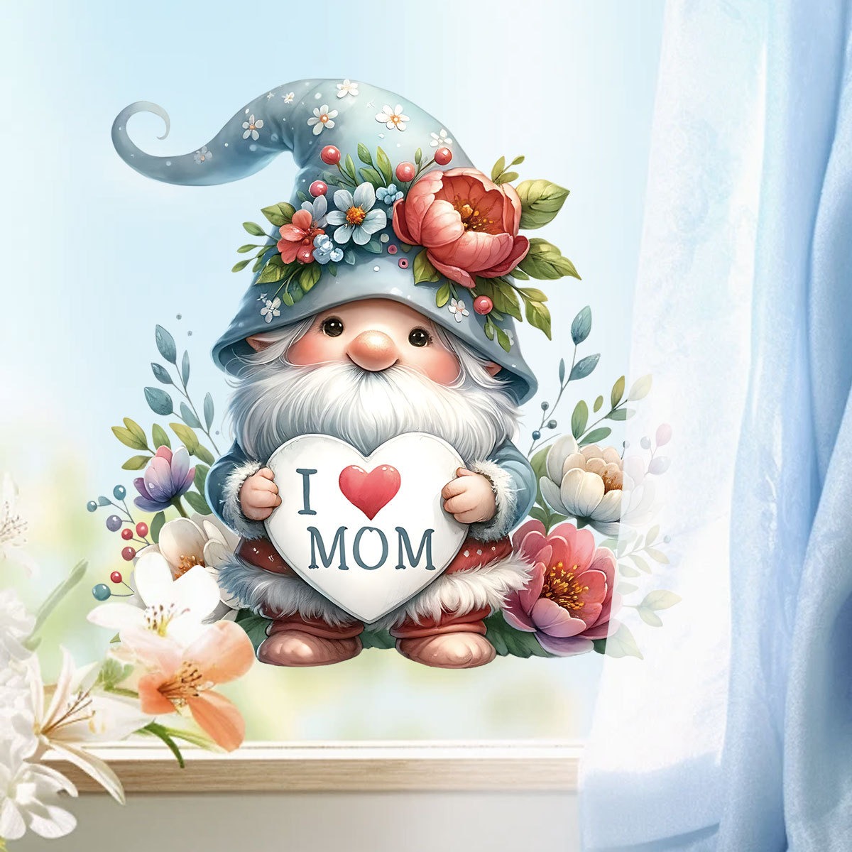 Art And Craft For Mother'S Day - Mother Day Wall Stickers Cute Gnome