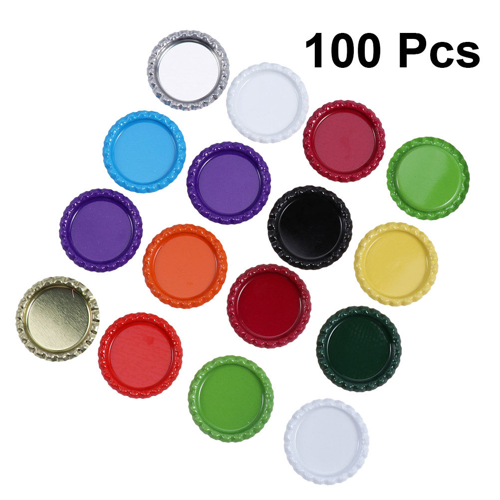 The Art And Craft Of Jewelry - 100Pcs Beer Caps 25.4mm Colorful Tinplate