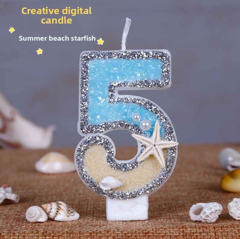 Art Craft Party - Beach Starfish Number Birthday Candles 0-9