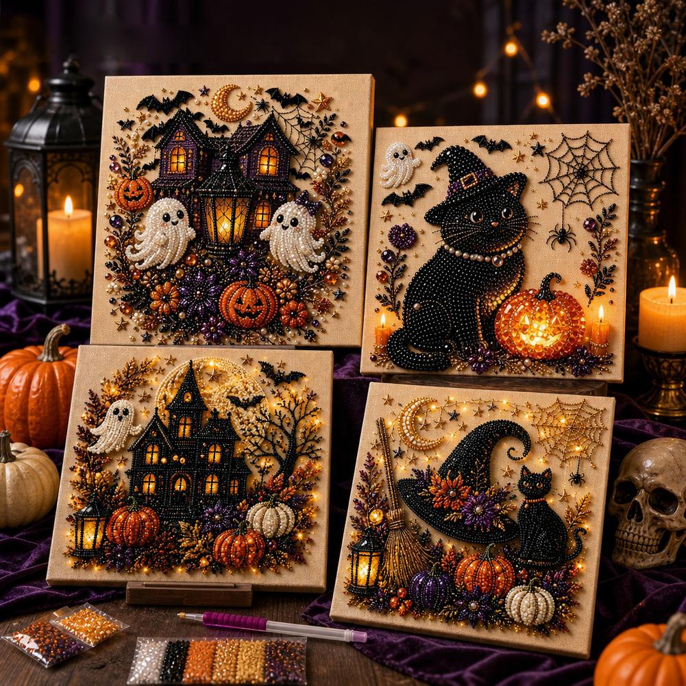 Art Craft Halloween - Halloween Ghost & Pumpkin 3D Pearl