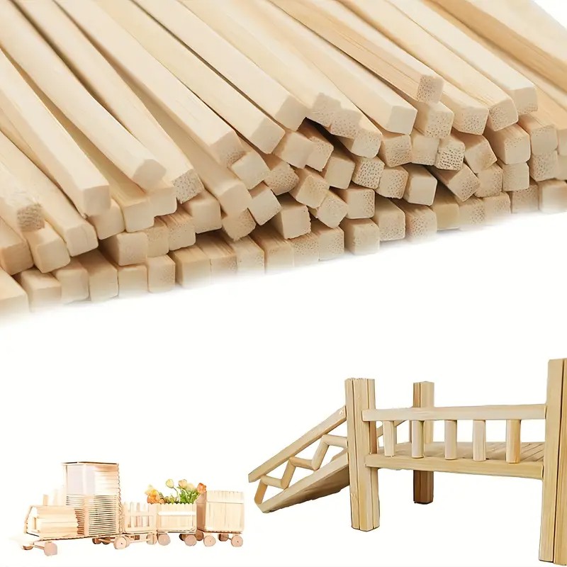 Art Craft Stick - 30pcs/50pcs 0.5×0.5×30CM Natural Square Bamboo Sticks,