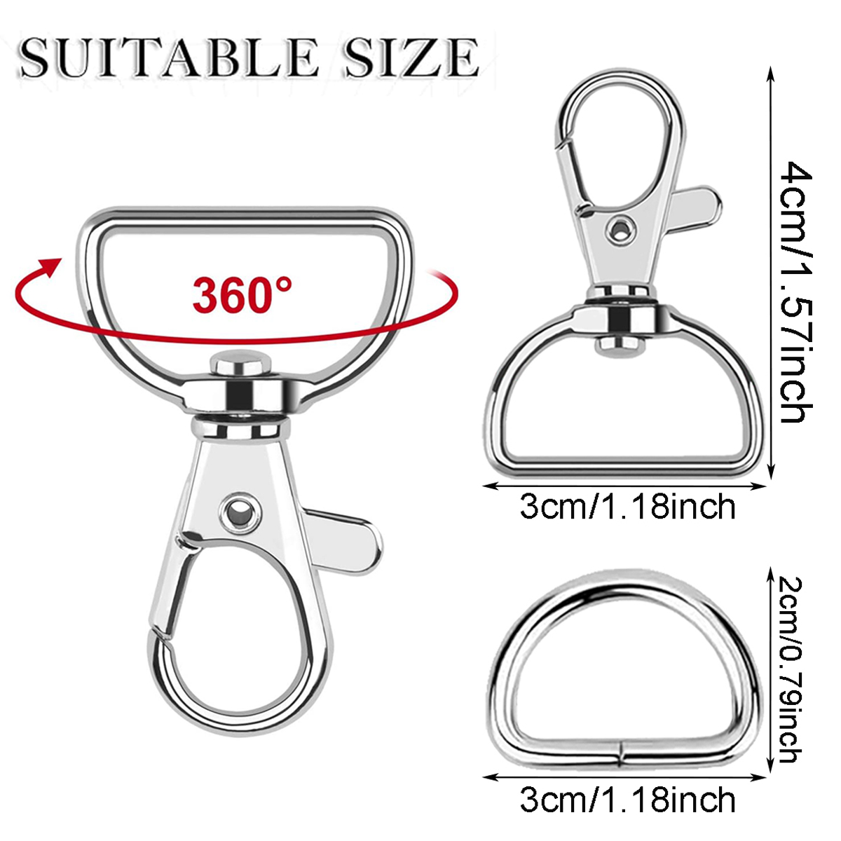 10/20 Set Large D Clip Swivel  - Art Craft Bag ulasan dan harga