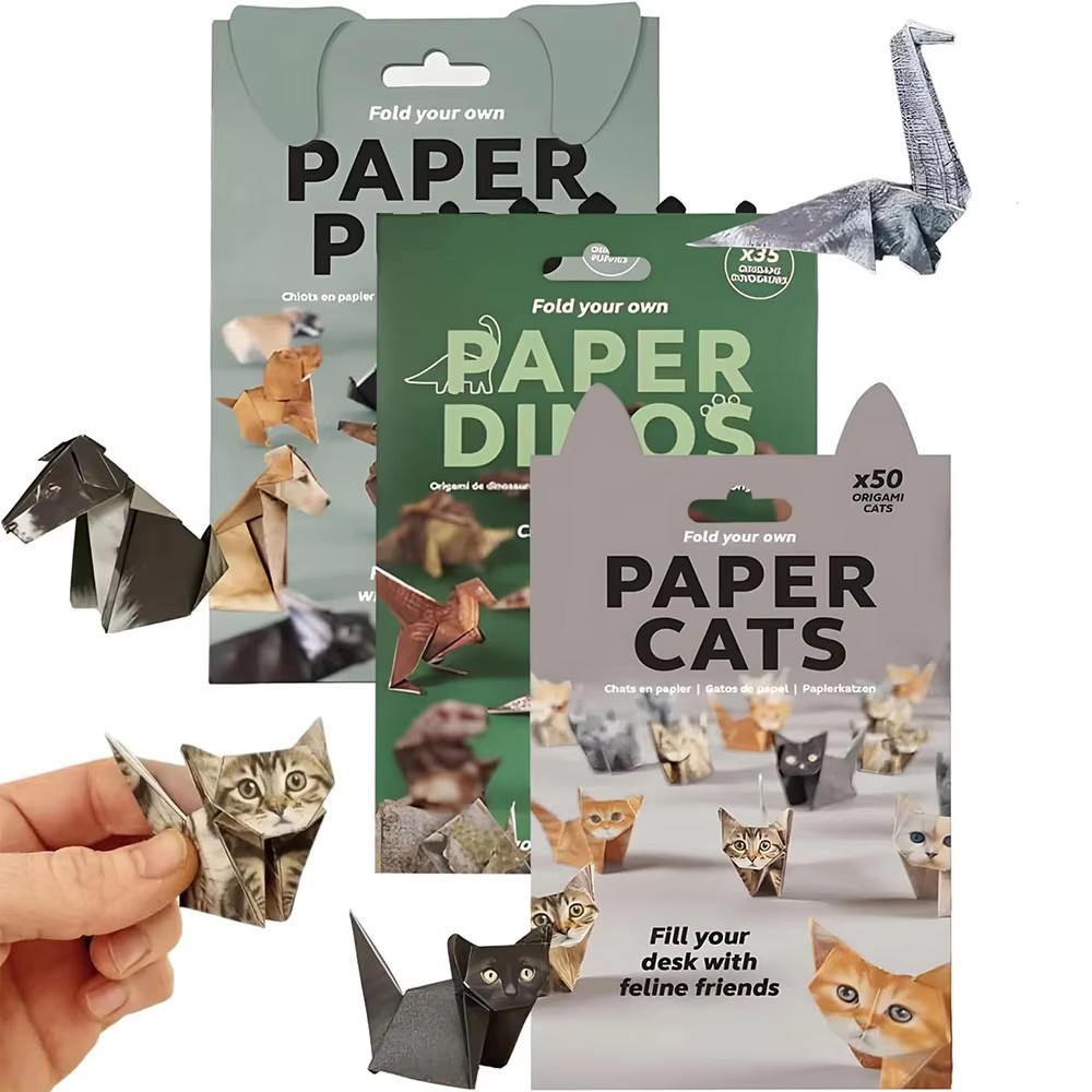 50Pcs DIY 3D Origami Kit Cats  - Dinosaur And Craft ulasan dan harga