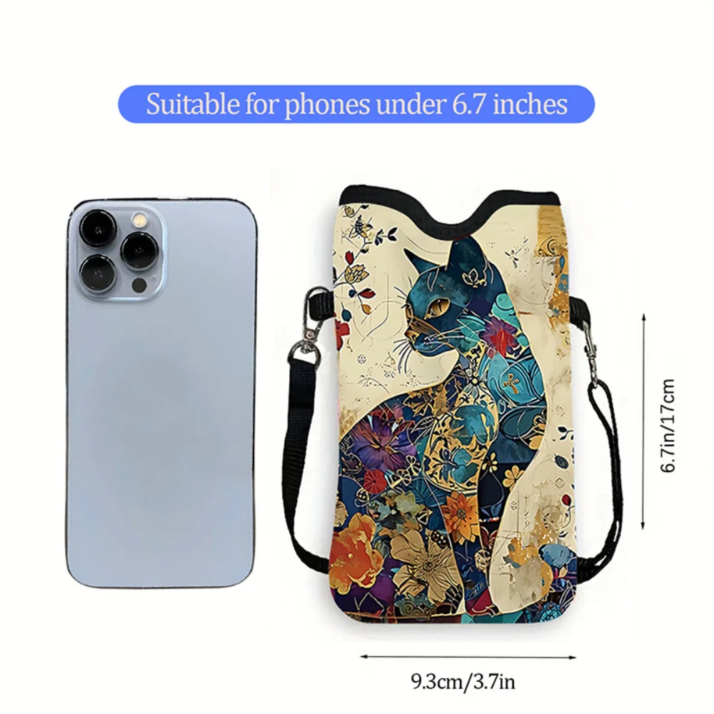 Floral Cat Pattern Crossbody B - Art Craft Bag ulasan dan harga
