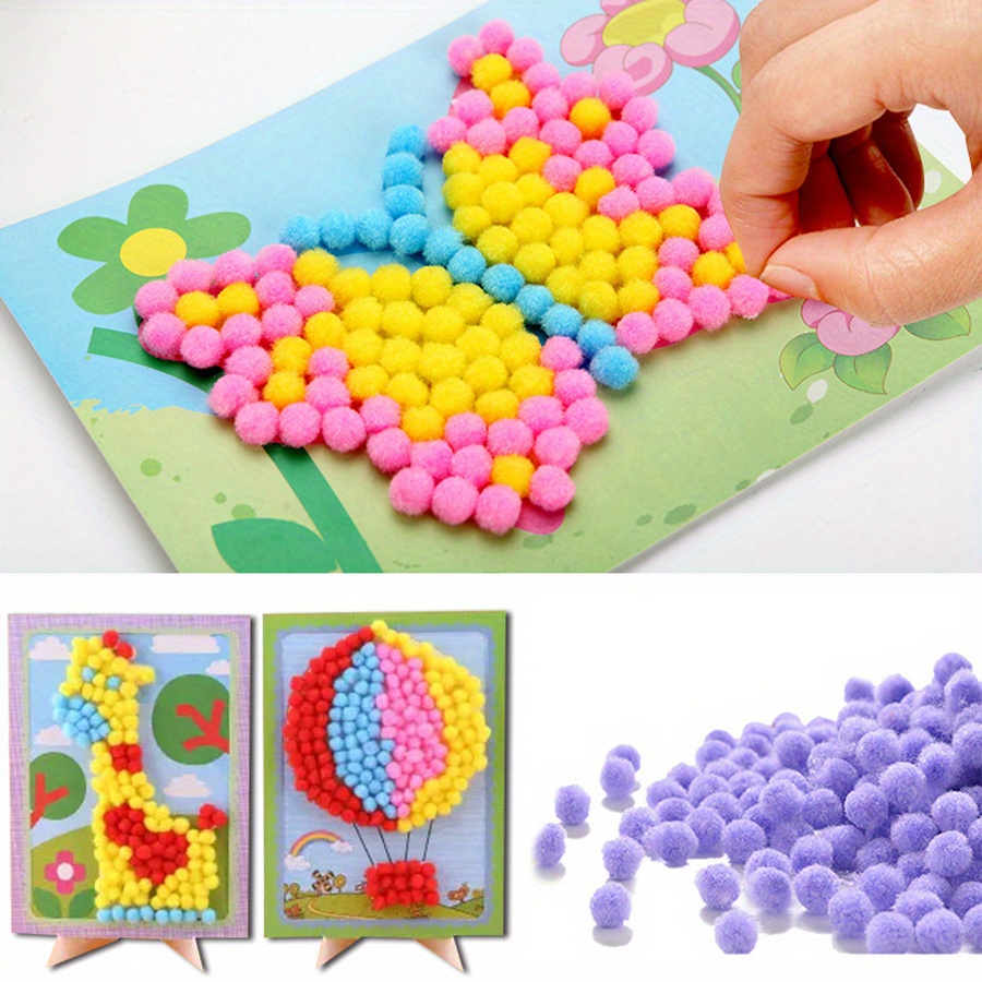 2pcs 16x21cm Colorful Pom-Pom  - Art Craft Handmade ulasan dan harga
