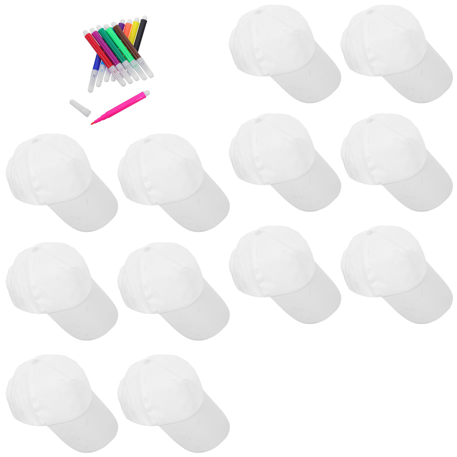 1Set Kids White Baseball Caps  - Art Craft Party ulasan dan harga