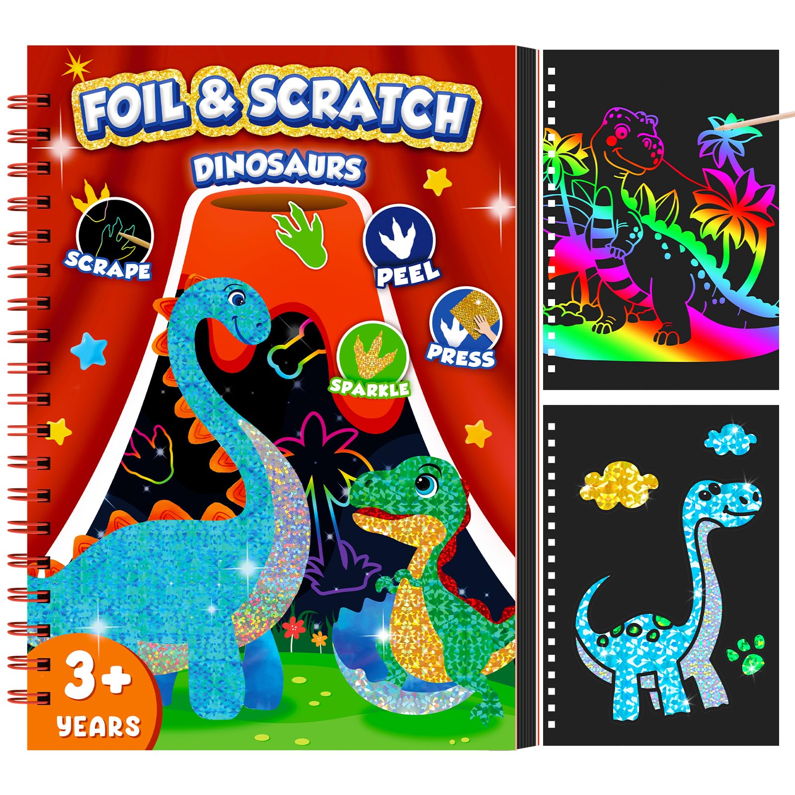Dinosaur Scratch Art Book for  - Dinosaur And Craft ulasan dan harga