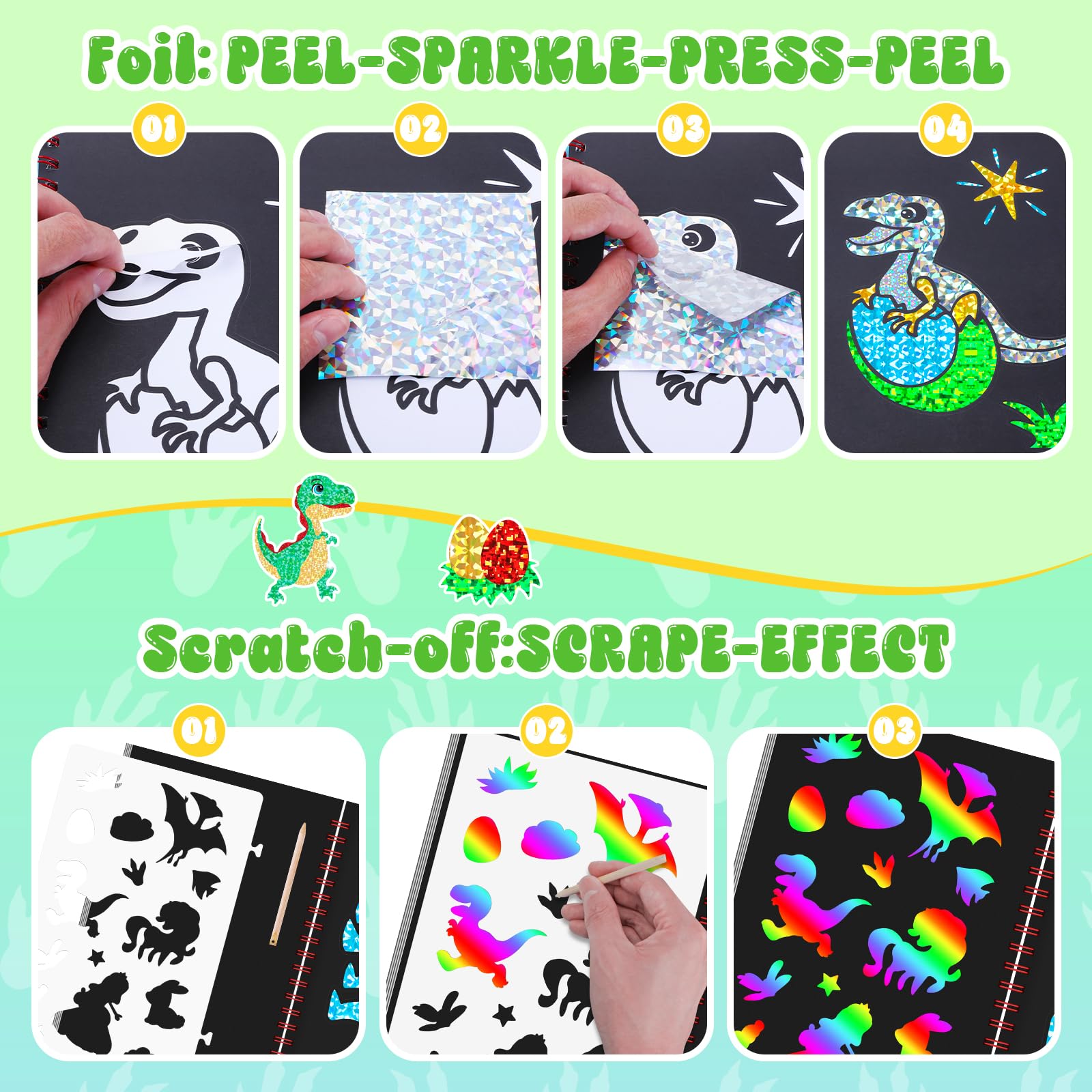 Dinosaur Scratch Art Book for  - Dinosaur And Craft ulasan dan harga