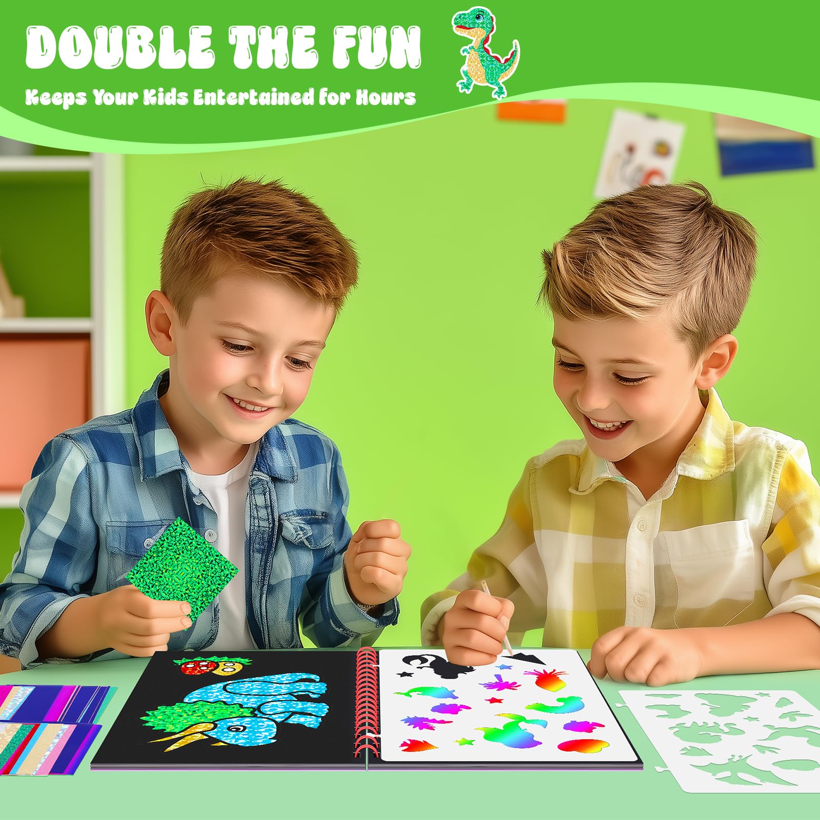 Dinosaur Scratch Art Book for  - Dinosaur And Craft ulasan dan harga
