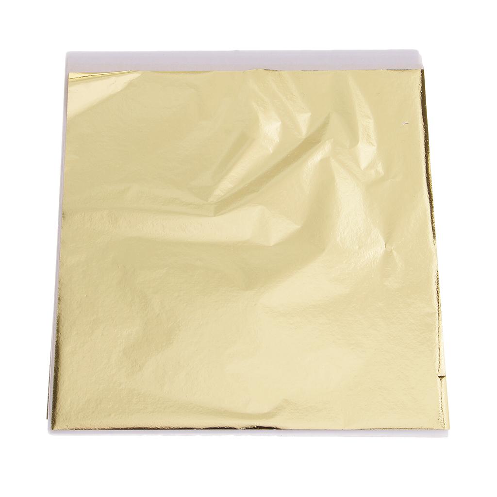 100x 14cm Gold Leaf Sheets Gil - Art Craft Paper ulasan dan harga