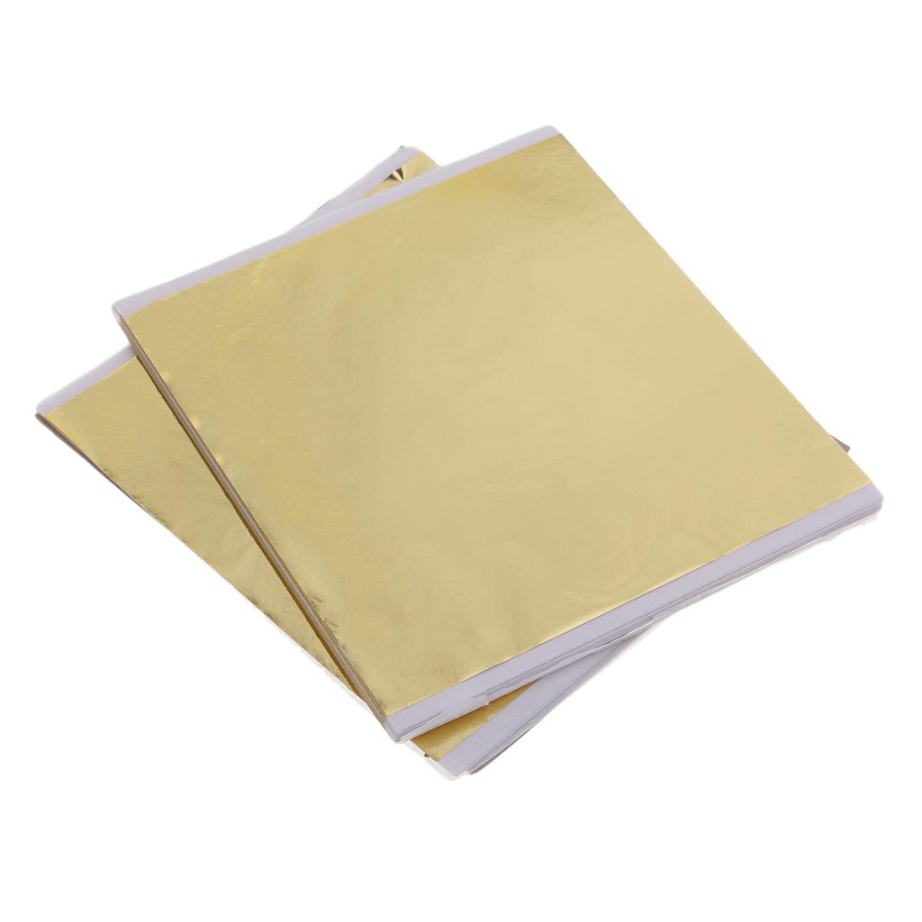 100x 14cm Gold Leaf Sheets Gil - Art Craft Paper ulasan dan harga