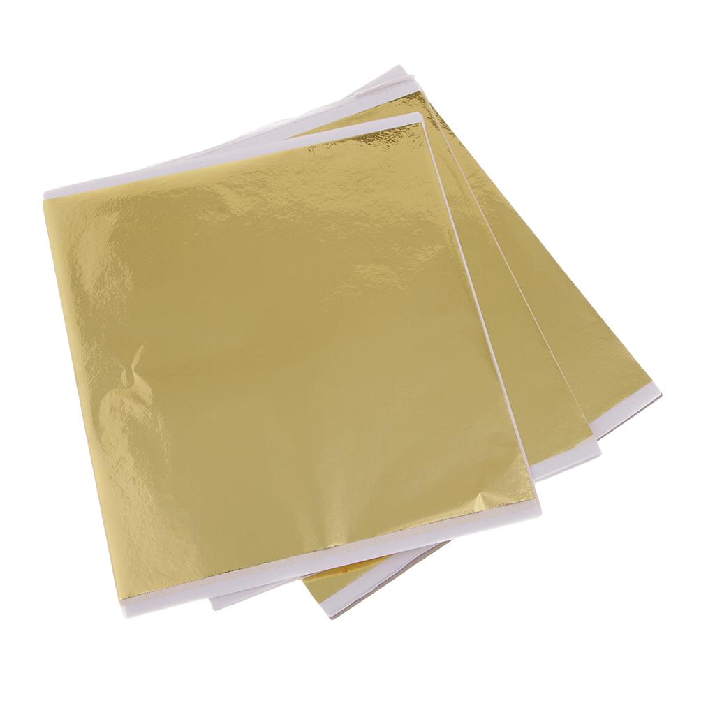100x 14cm Gold Leaf Sheets Gil - Art Craft Paper ulasan dan harga