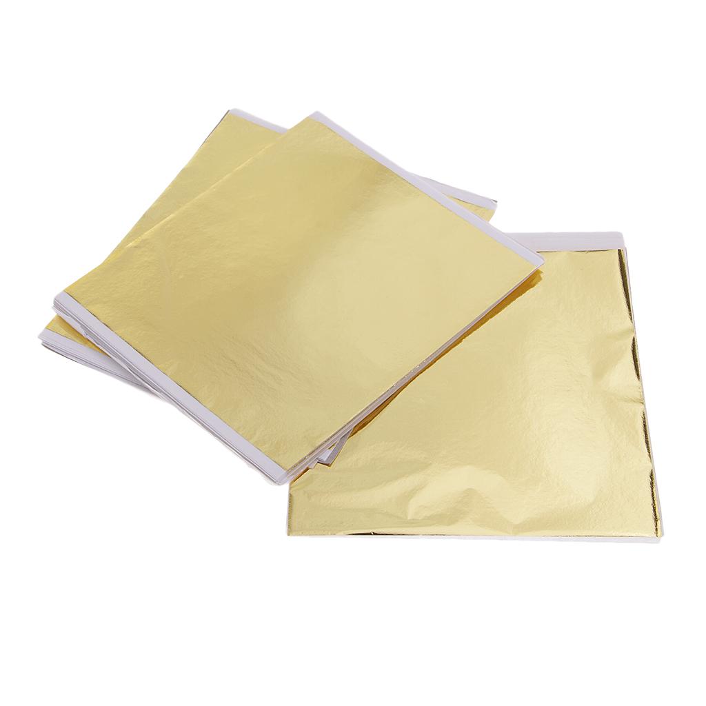 100x 14cm Gold Leaf Sheets Gil - Art Craft Paper ulasan dan harga