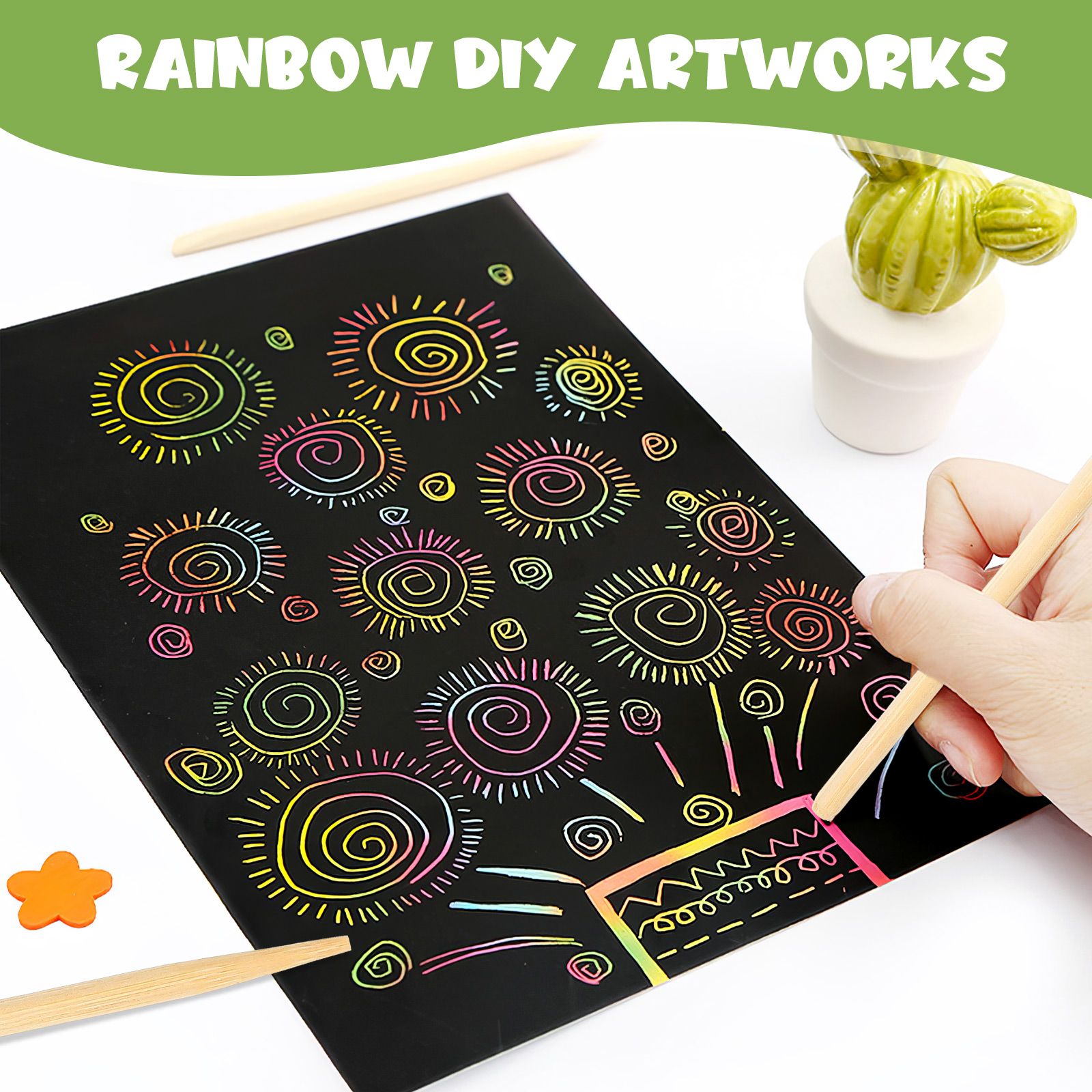 30pcs Scratch Bamboo Pens Wax  - Art Craft Stick ulasan dan harga