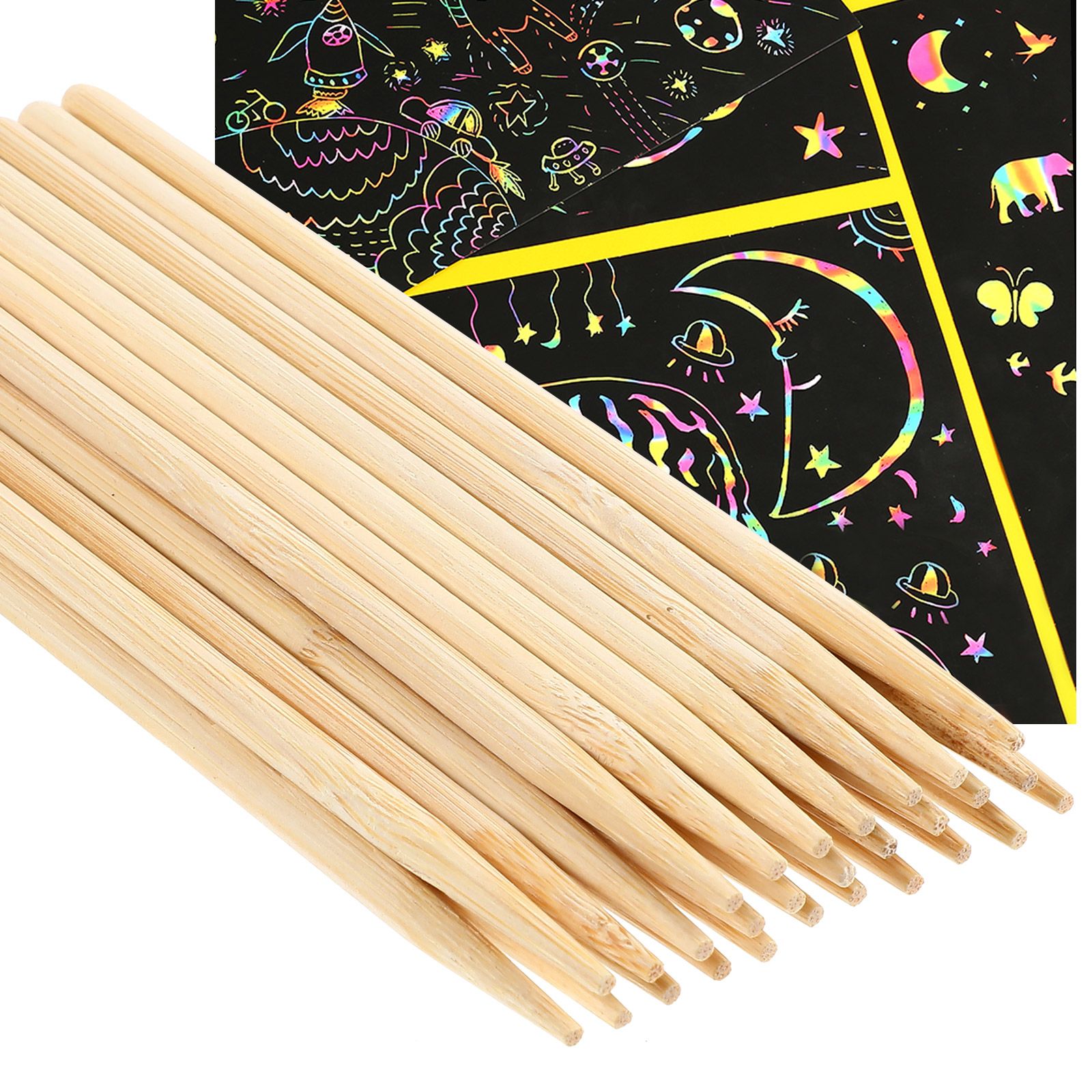30pcs Scratch Bamboo Pens Wax  - Art Craft Stick ulasan dan harga