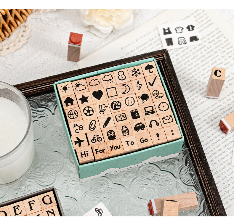 Cute Wooden Planner Rubber Sta - Rubber Stamp Blank ulasan dan harga