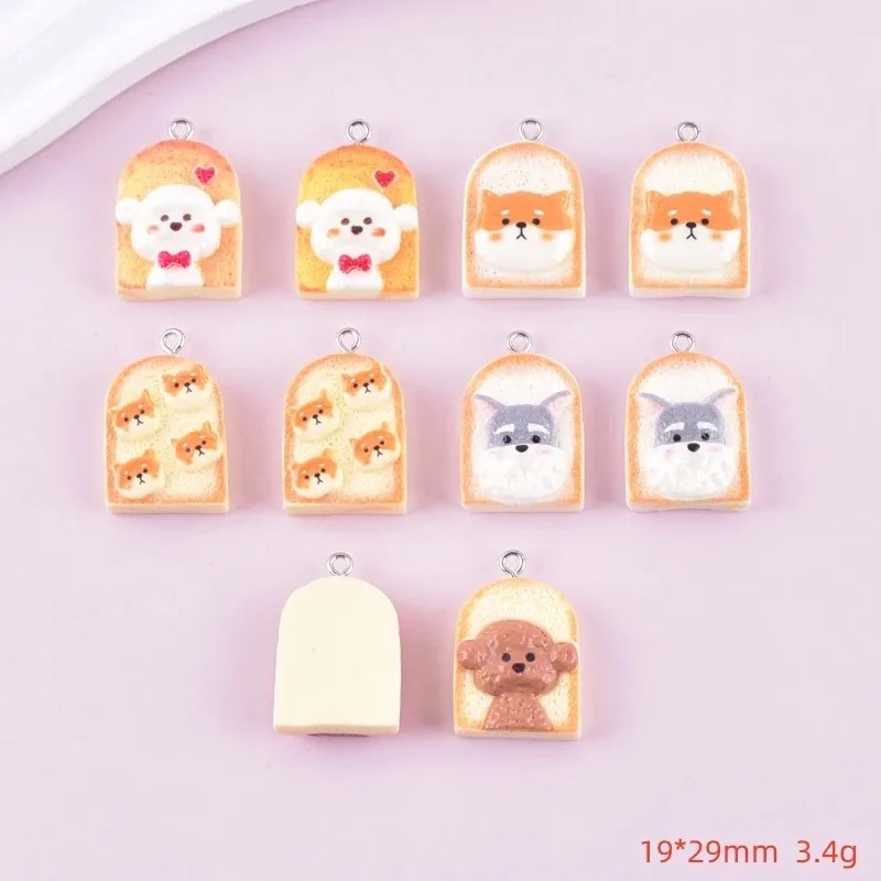 10Pcs Cute Toast Dog Resin Pen - Art Craft Party ulasan dan harga