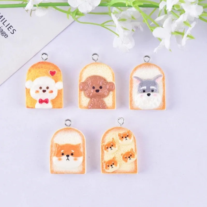 10Pcs Cute Toast Dog Resin Pen - Art Craft Party ulasan dan harga