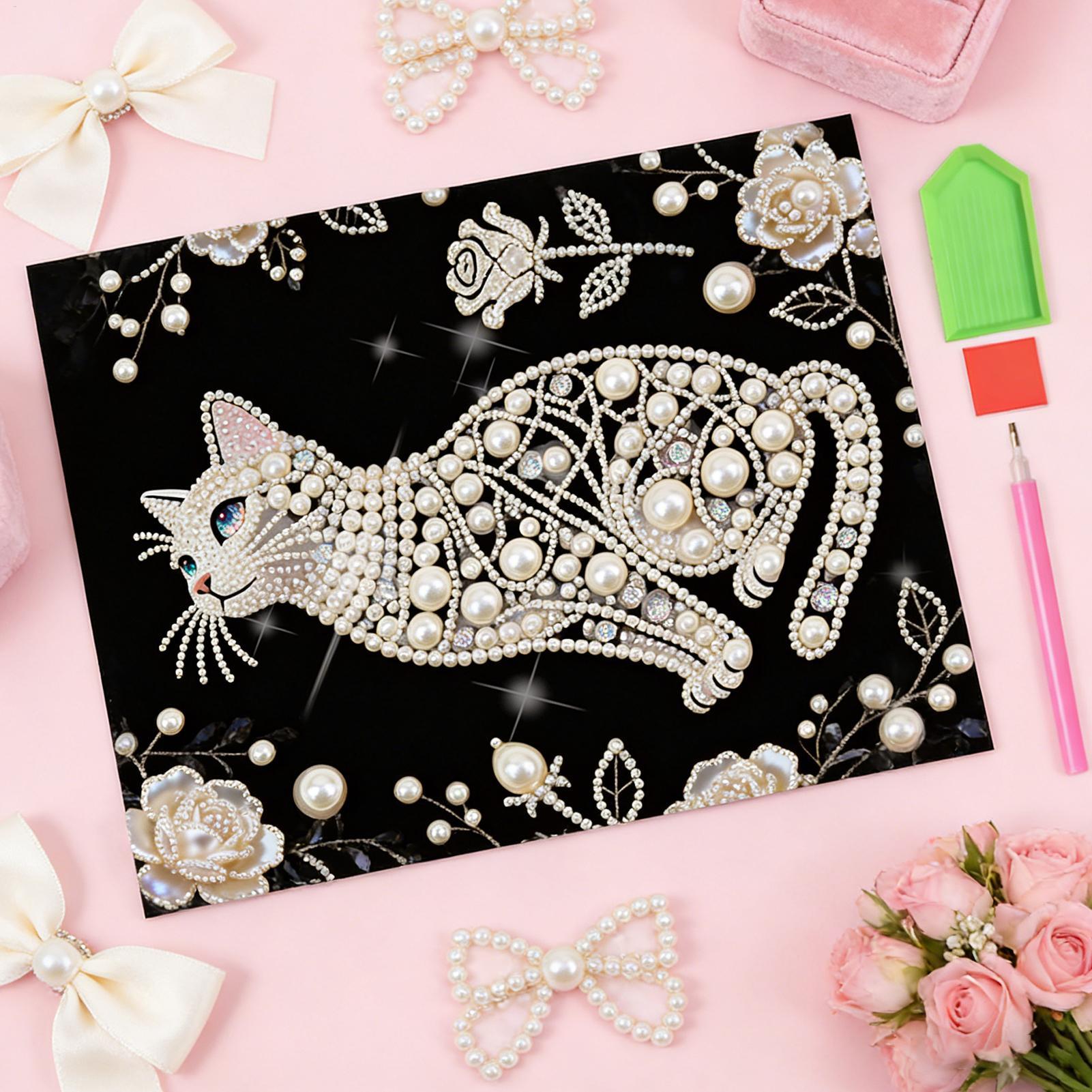 Cat Shape Pearl Painting Kits  - Art And Craft For Mother'S Day ulasan dan harga