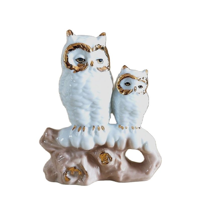 Gilt Porcelain Mother Owl Figu - Art And Craft For Mother'S Day ulasan dan harga