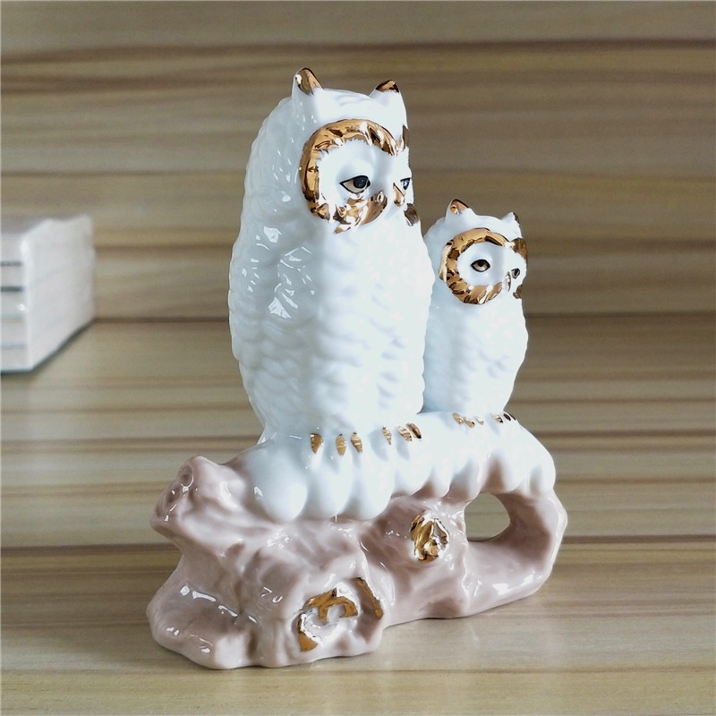 Gilt Porcelain Mother Owl Figu - Art And Craft For Mother'S Day ulasan dan harga