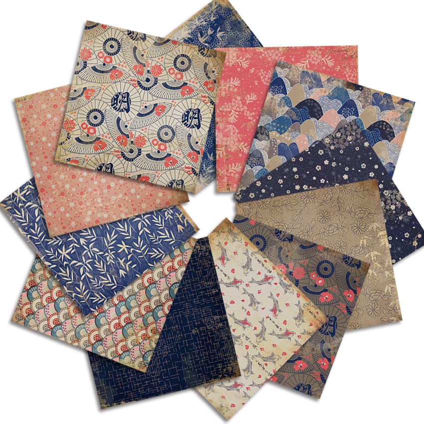 24 Sheets Vintage Japanese Sty - Art Craft Background ulasan dan harga