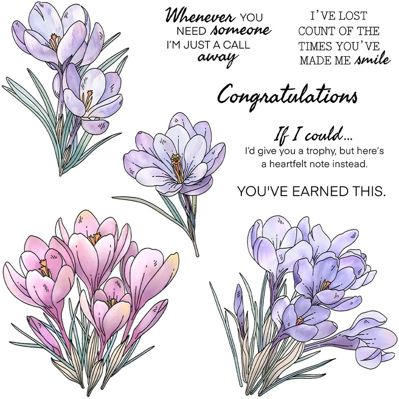Zephyranthes Candida Cutting D - Rubber Stamp Blank ulasan dan harga