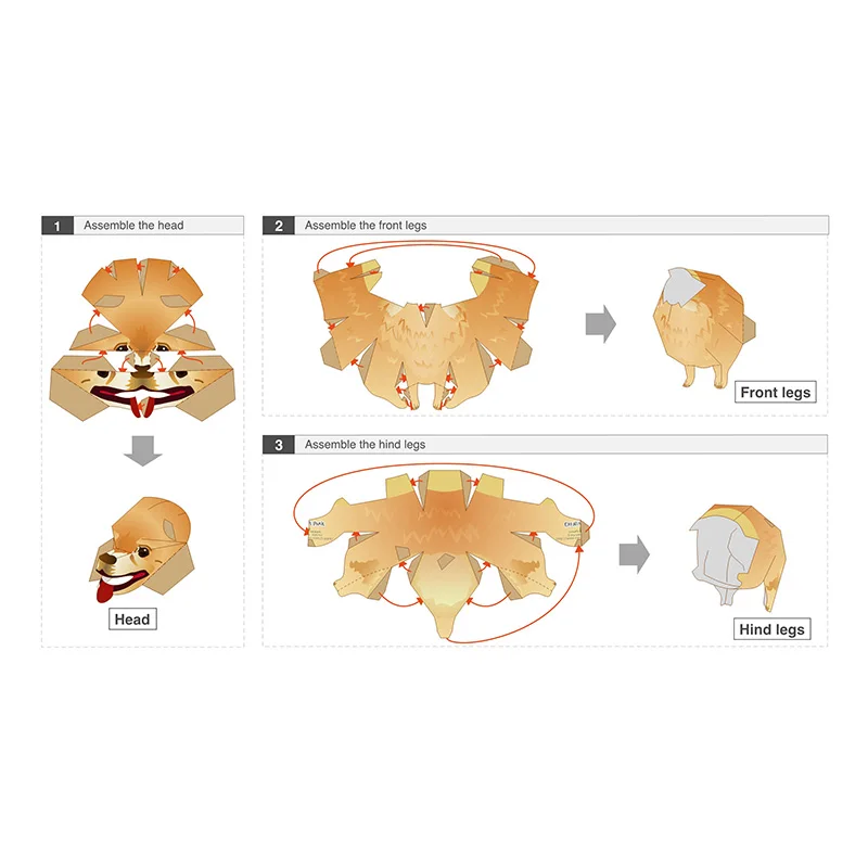 Pomeranian Dog Folding Origami - Art Craft Center ulasan dan harga