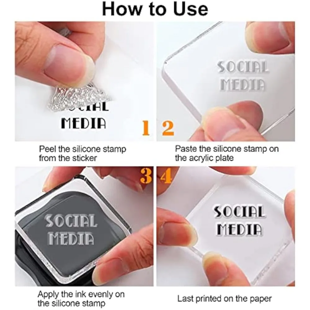 Social Media Theme Clear Stamp - Rubber Stamp Blank ulasan dan harga