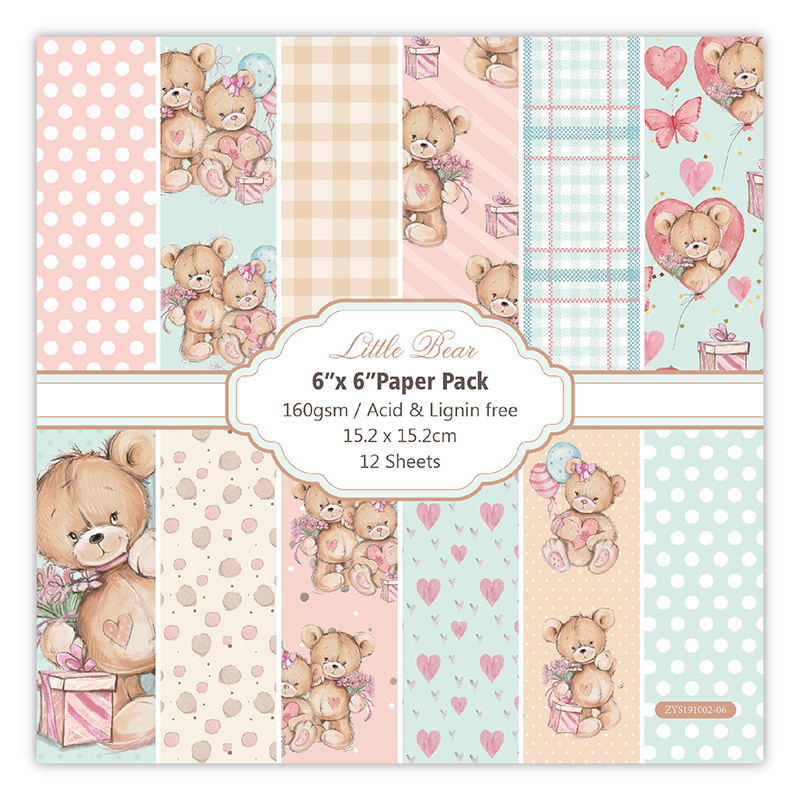 12 Sheets little bear Scrapboo - Art Craft Background ulasan dan harga