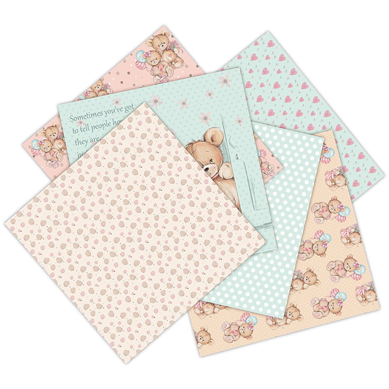 12 Sheets little bear Scrapboo - Art Craft Background ulasan dan harga