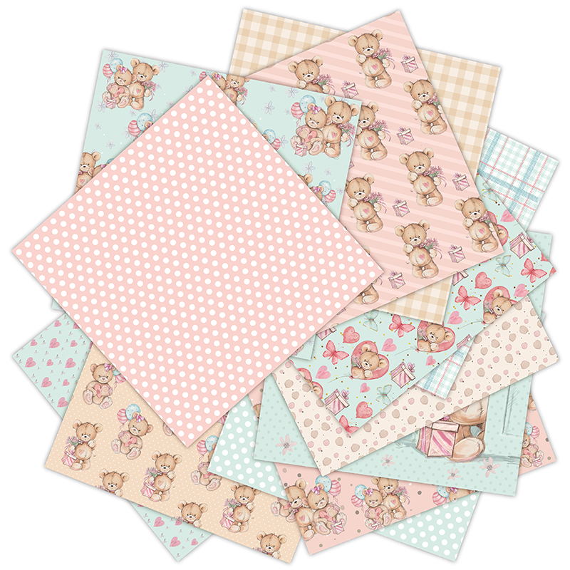 12 Sheets little bear Scrapboo - Art Craft Background ulasan dan harga