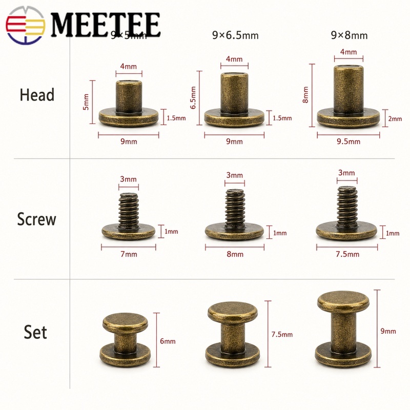 50/100Pcs 5-8mm Metal Screw Ri - Bookbinding Supply Kit ulasan dan harga