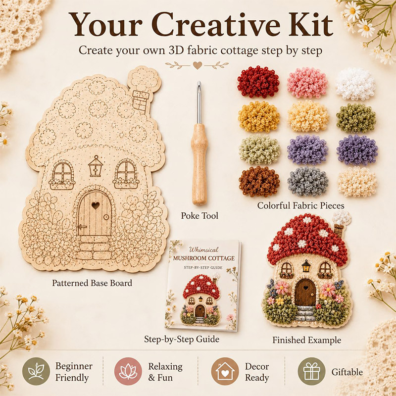 3D Mushroom House Poke Art DIY - Art Crafting ulasan dan harga