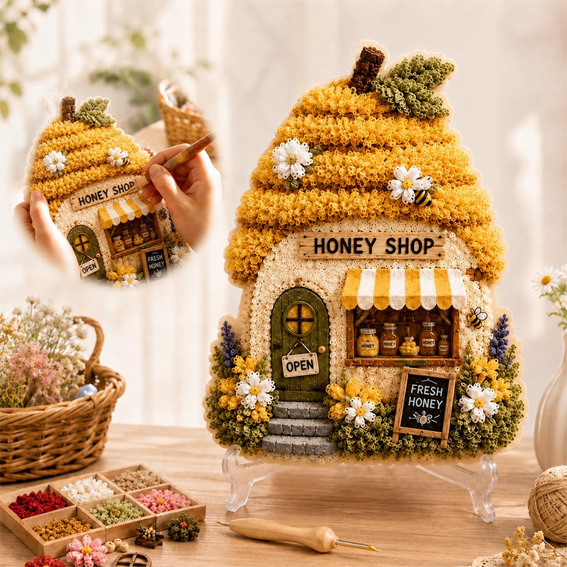 3D Mushroom House Poke Art DIY - Art Crafting ulasan dan harga