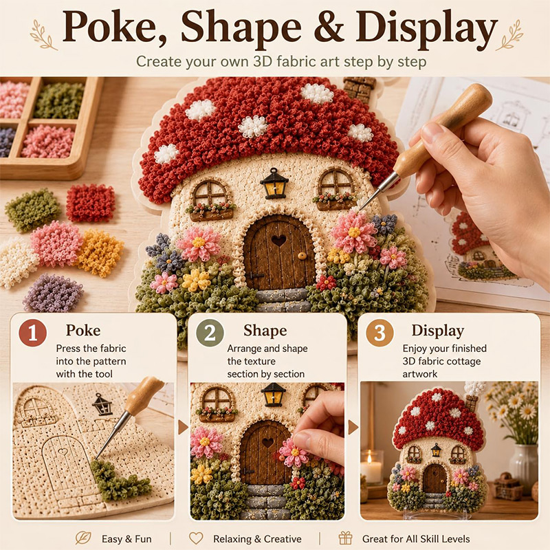 3D Mushroom House Poke Art DIY - Art Crafting ulasan dan harga