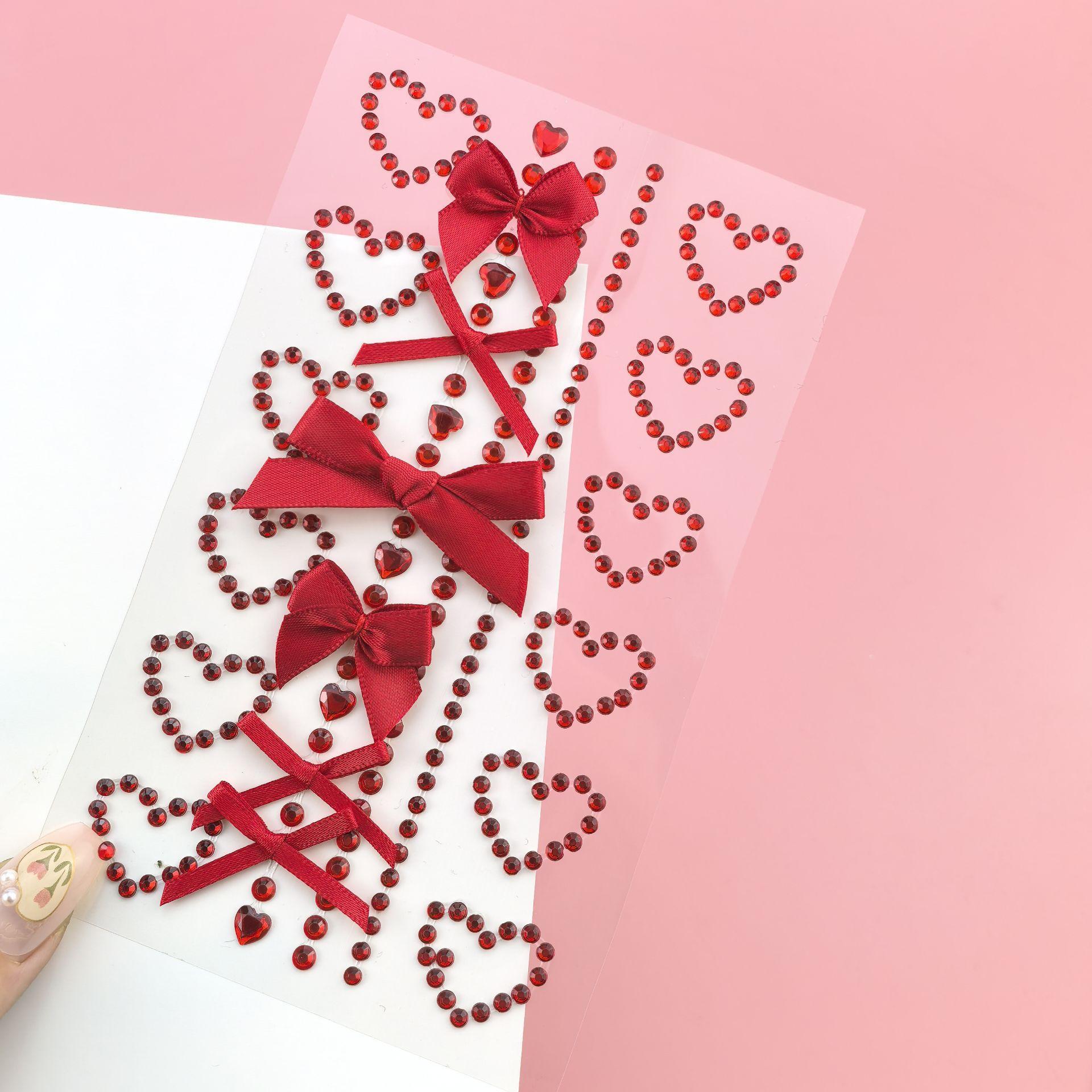 1 Sheet Red Ribbon Bow Sparkly - The Art And Craft Of Jewelry ulasan dan harga