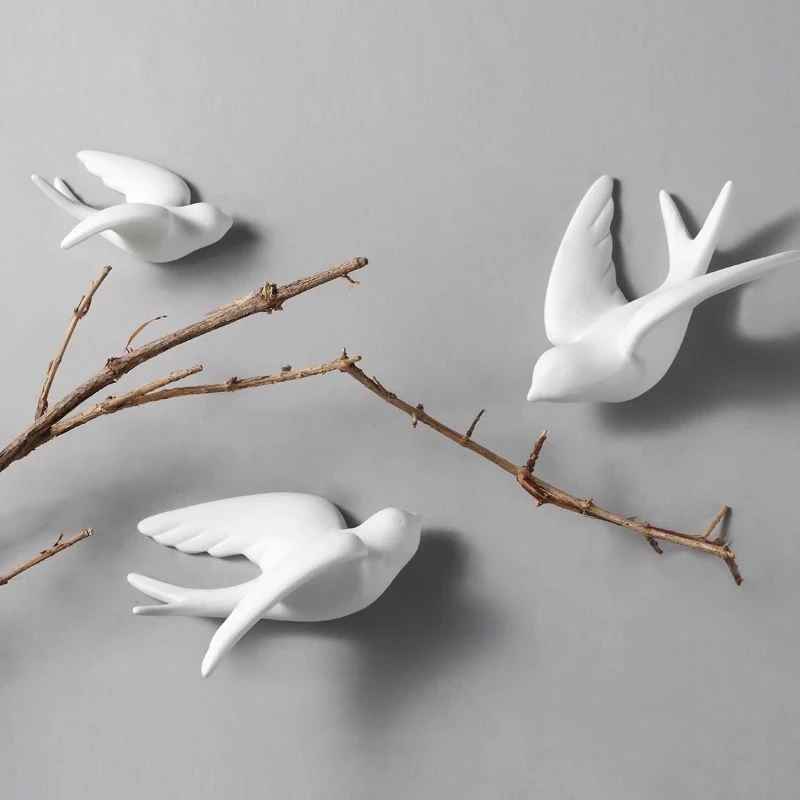 Creative Ceramic Birds Wall Ha - Art Craft Background ulasan dan harga