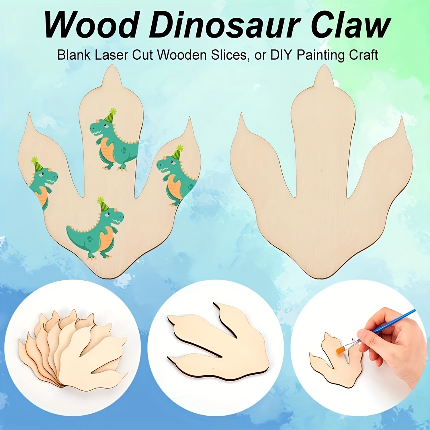 10/20 Pieces Wooden Dinosaur F - Dinosaur And Craft ulasan dan harga