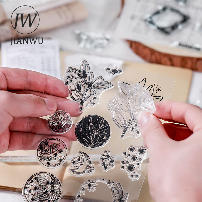 JIANWU Minimalist Black White  - Rubber Stamp Blank ulasan dan harga