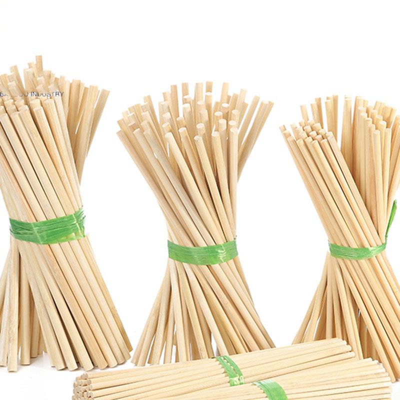 3-8mm Round Wooden Bamboo Stic - Art Craft Stick ulasan dan harga