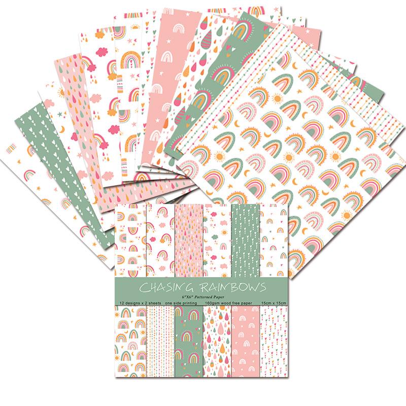 24 Sheets/Set Rainbow Craft Pa - Art Craft Background ulasan dan harga