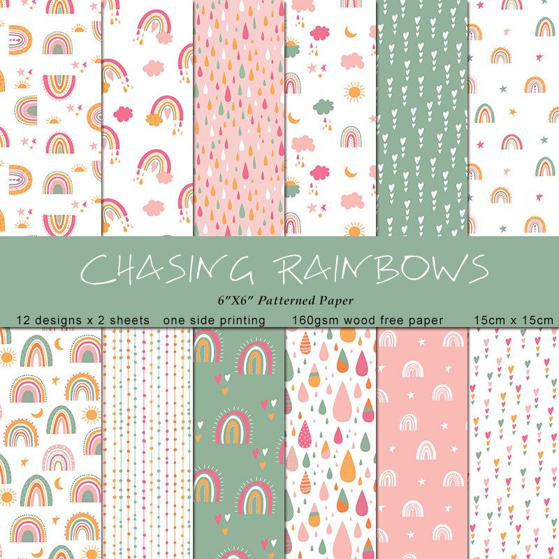 24 Sheets/Set Rainbow Craft Pa - Art Craft Background ulasan dan harga