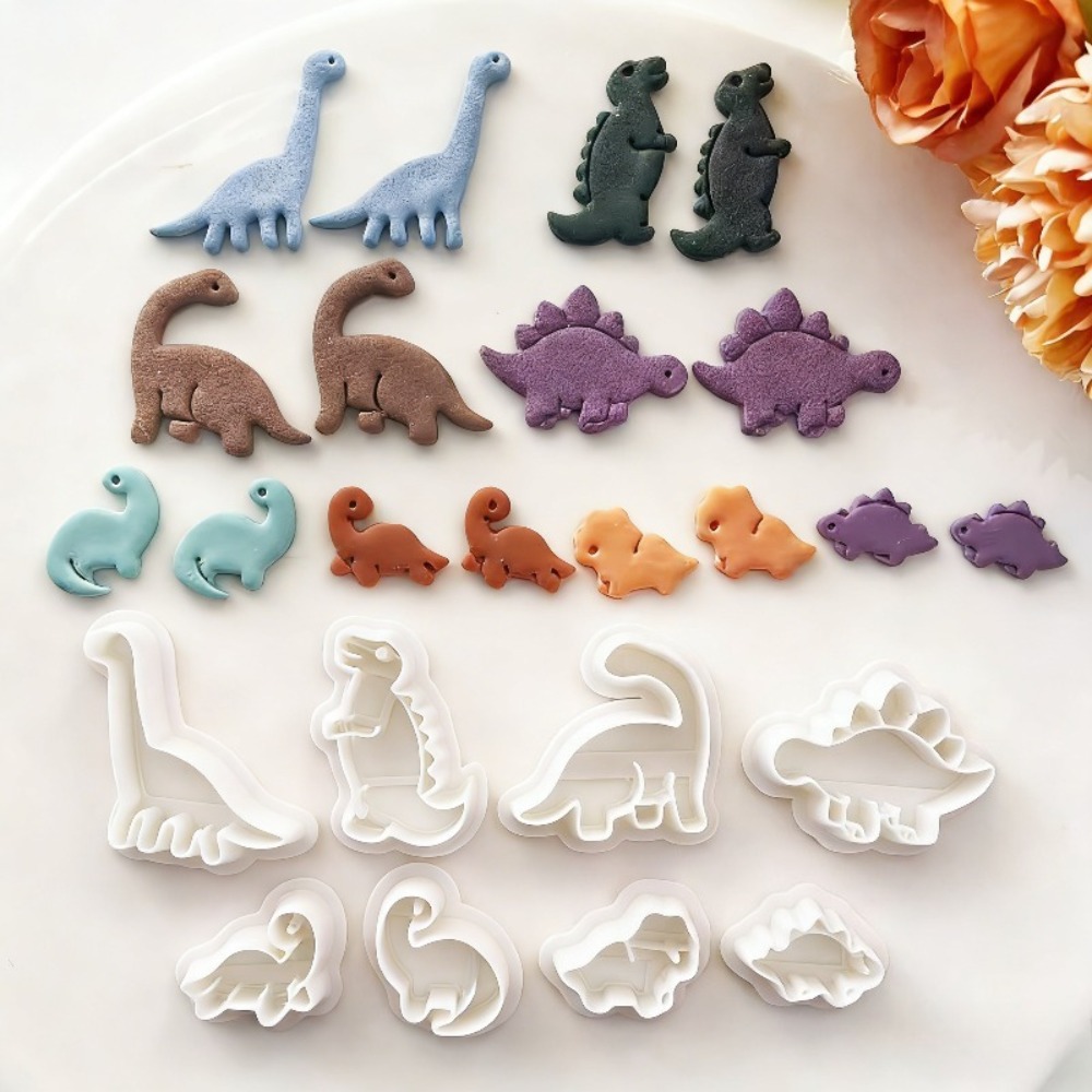8pcs Cute Dinosaur Clay Cutter - Dinosaur And Craft ulasan dan harga