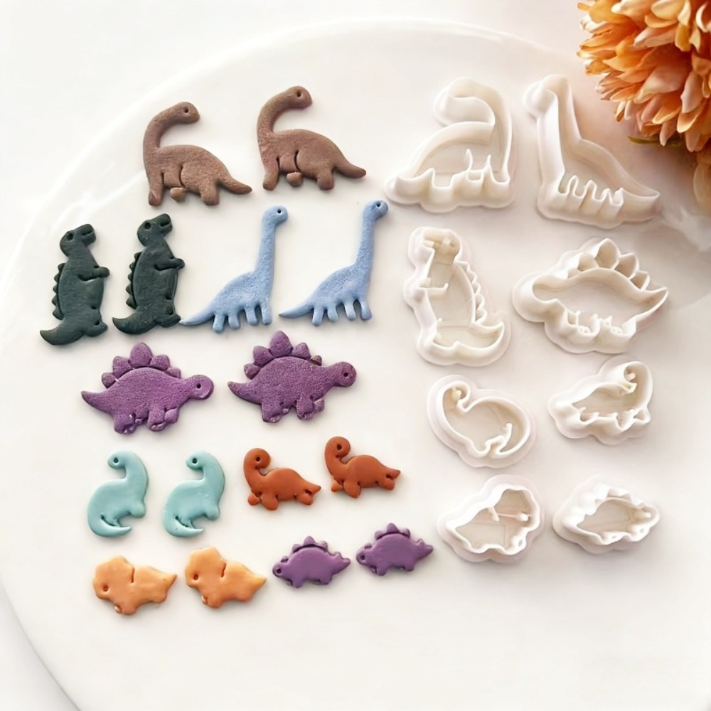 8pcs Cute Dinosaur Clay Cutter - Dinosaur And Craft ulasan dan harga
