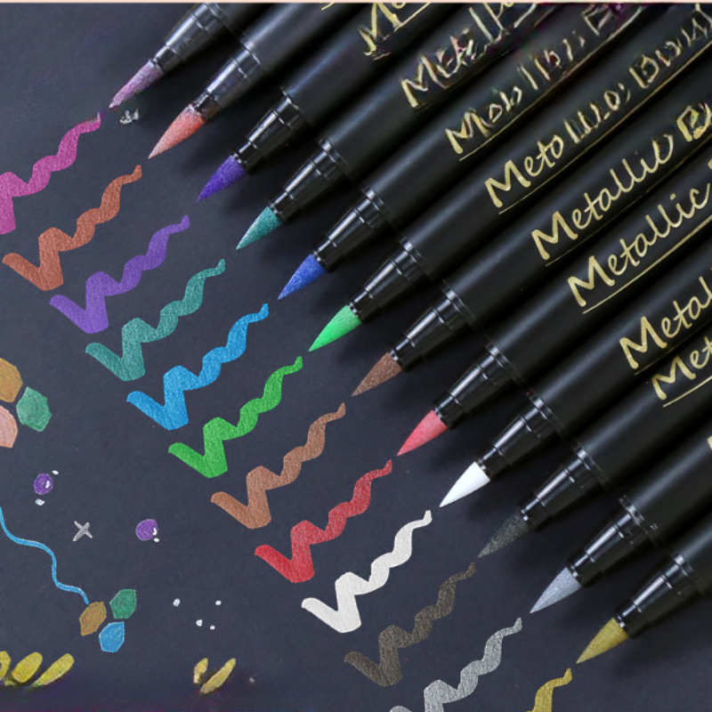 10pcs Metallic Glitter Markers - Art And Craft For Mother'S Day ulasan dan harga