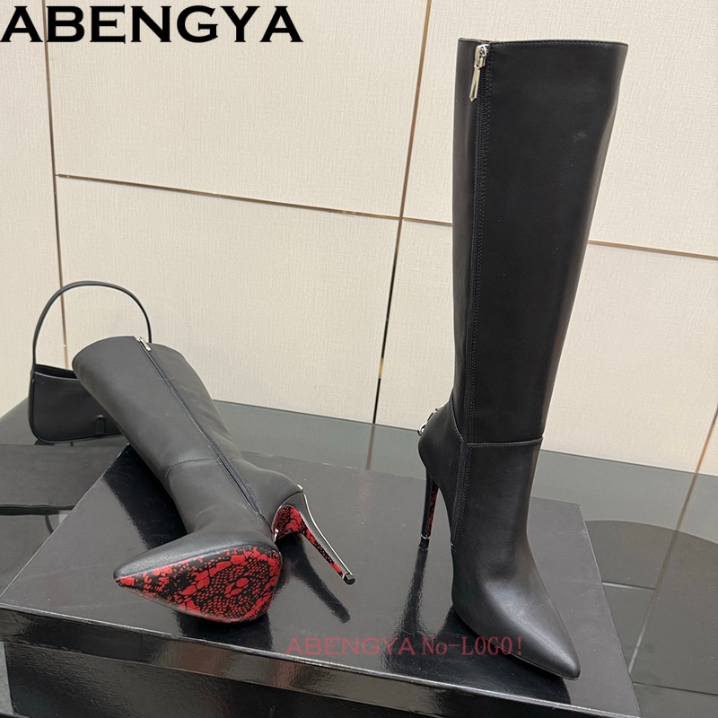Sexy Black Leather Knee High B - Art Craft Party ulasan dan harga